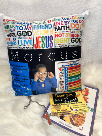 Kids Bible Scripture Pillow